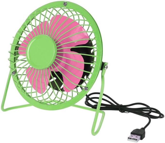 Allecto - USB-ventilator - Mini Retro Fan - Coole retro-look - Groen