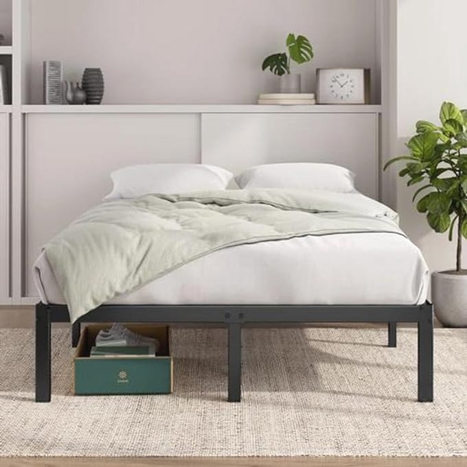 Metaal platform bedframe 140 x 200 cm 36 cm hoog met opbergruimte