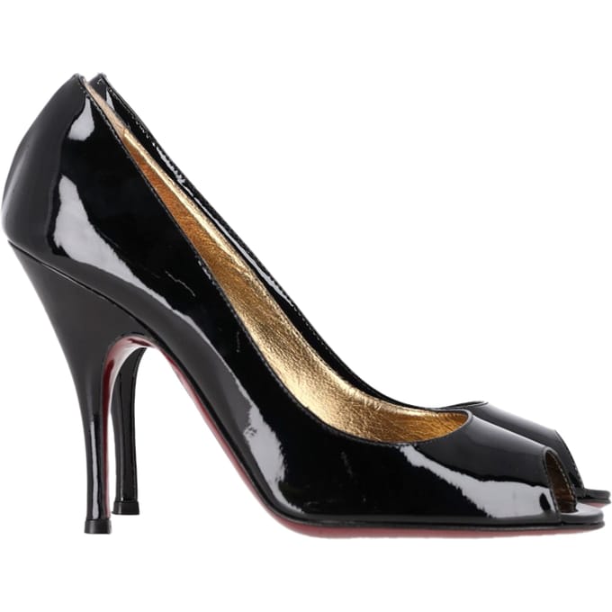 Dolce & Gabbana Peep-Toe Pumps in Zwart Patent Leer