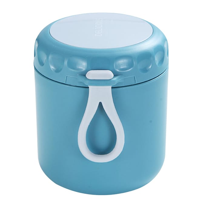 Tasse à soupe isolée, tasse à eau isolée en acier inoxydable avec cuillère, récipient à déjeuner isolé bleu