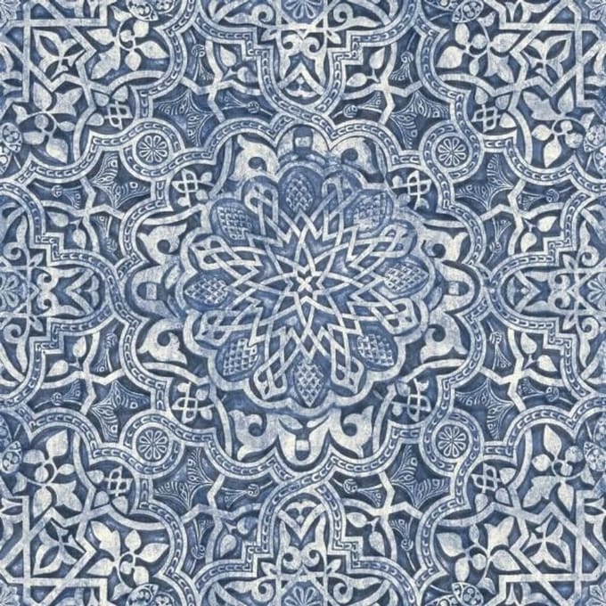 Delftsblauw behang retro