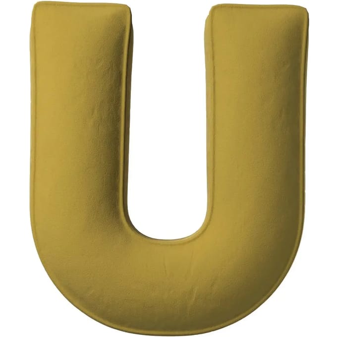Kussen letter u Yellow Tipi Posh Velvet