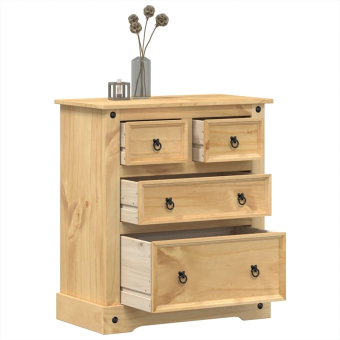 vidaXL - Ladekast - Corona - 80x43x91 - cm - massief - grenenhout
