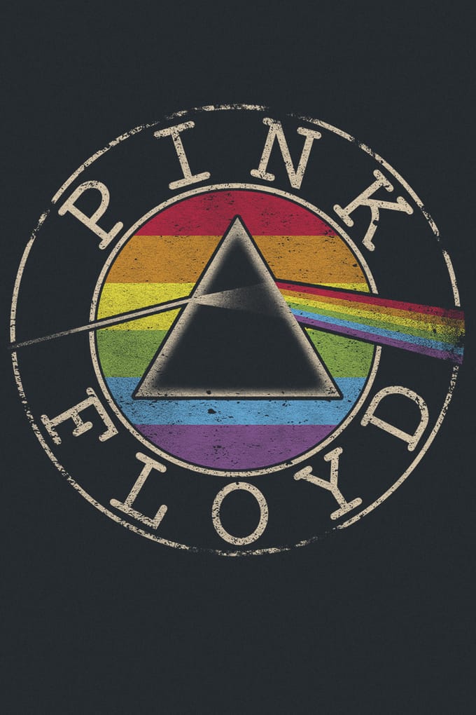 Pink Floyd Logo Rainbow Heren T-shirt - zwart - 3XL