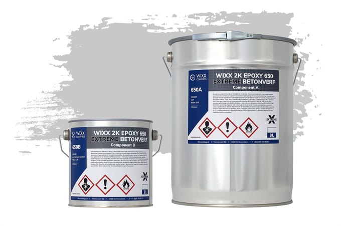 Wixx 2K Epoxy 650 Extreme Betoncoating - 10L - RAL 7047 | Telegrijs 4