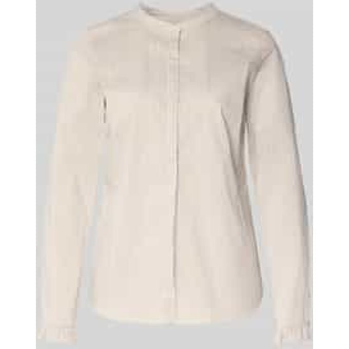 Blouse met maokraag en mouwen met ruches model 'Mattie'