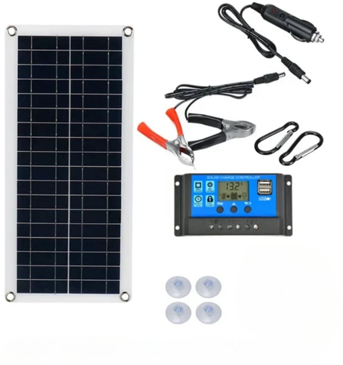 Draagbaar Flexibel Zonnepaneel 12V - 10-15 Watt - Inclusief 60A Controller - Compact 43 x 20 cm Formaat