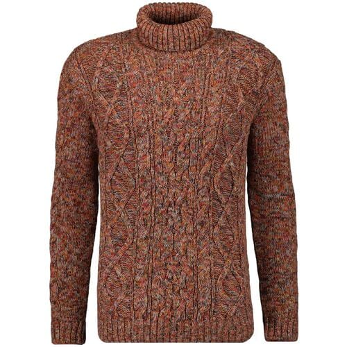 Ragman Trui Col Cable Design Pullover Terra Melange / male