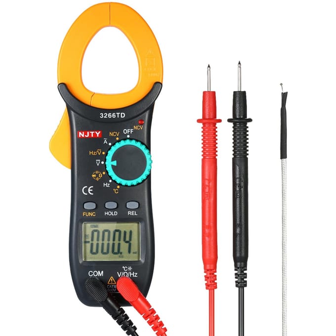 NJTY Digitale Stroomtang 4000 Telt Auto Range Multimeter met NCV Test AC/DC Spanning Wisselstroom