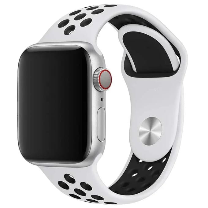 2+1 | Apple Watch Bandje Stryde - Dubbel - Siliconen - Wit Zwart
