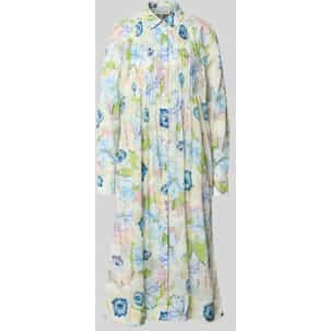 relaxed fit midi-jurk van puur katoen