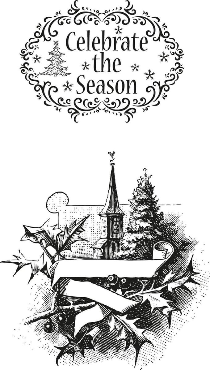 Marianne Design Clear stamp - EN - Vintage Celebrate the season