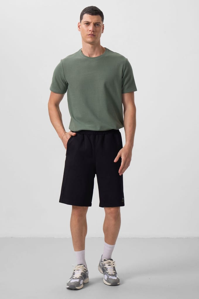 Oversized Katoenmix Breisel Shorts