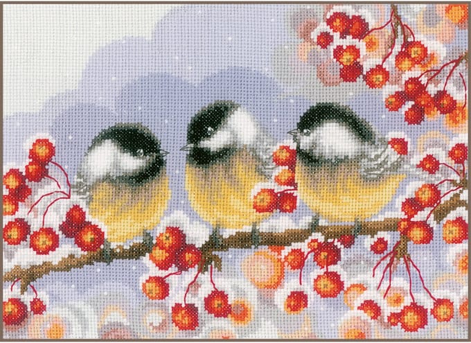 Vervaco - Telpakket kit - 27 x 19cm - 3 Meesjes tussen bessen - PN-0203368