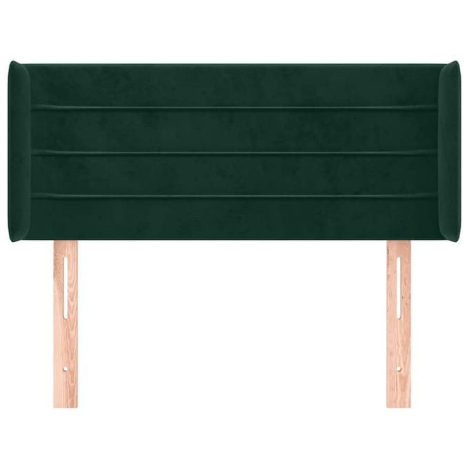 vidaXL - Hoofdbord - met - randen - 103x16x78/88 - cm - fluweel - donkergroen