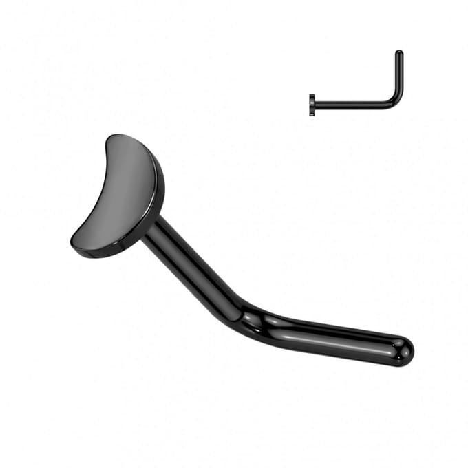 Neuspiercing titanium L-Bend maan 3 mm - zwart - LMPiercings