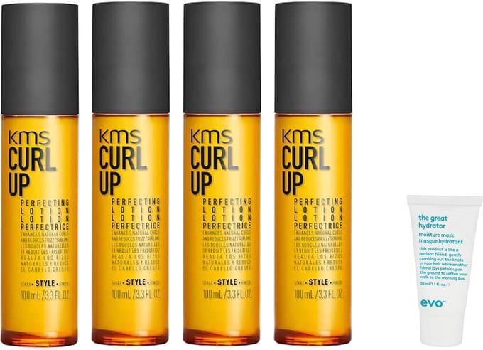 4 x KMS California CurlUp Perfecting Lotion 100ml + GRATIS Imbue Mask Sachet