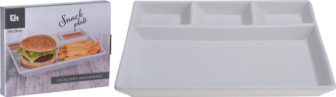 Bord 4-vaks porselein 24,5x19xcm
