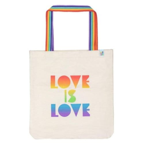 Moses biologisch katoenen tas, formaat 39 x 42cm, rainbow love