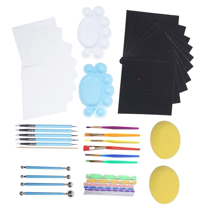 Stippelgereedschap Multifunctionele Mandala Rots Schilderset met Waterdichte Tas voor Aquarel white