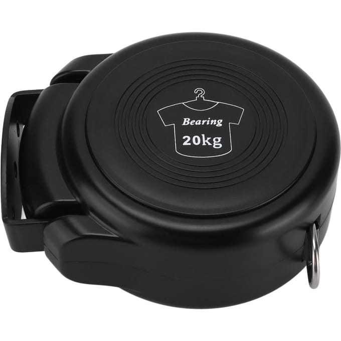Corde à linge rétractable robuste réglable pour intérieur extérieur séchoir à linge avec outils d'installation pour la maison black