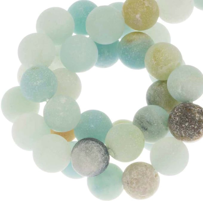 Amazoniet Frosted Kralen (8 mm) 46 Stuks