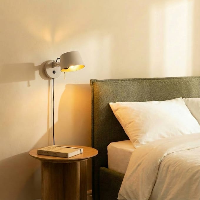 Lucande - wandlamp - 1licht - metaal - H: 14 cm - E27 - beige