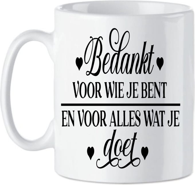Koffie beker - thee mok bedankt voor alles wat je doet - collega