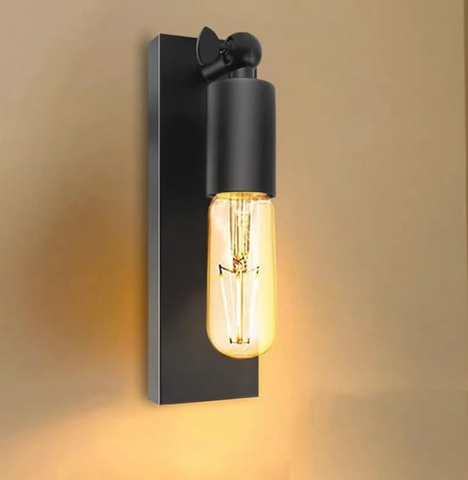 Moderne E27 Wandlamp Zwart voor Binnen - Industriële Wandverlichting met Schakelaar