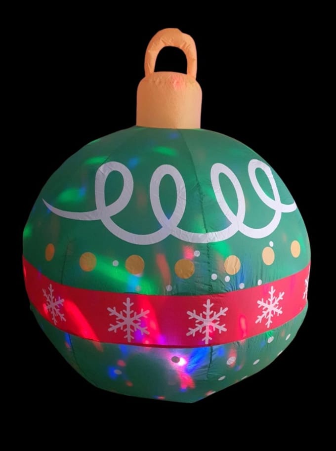 Luca Lighting Opblaasbaar kerstbal groen led IP44 adapter included - h150xd120cm