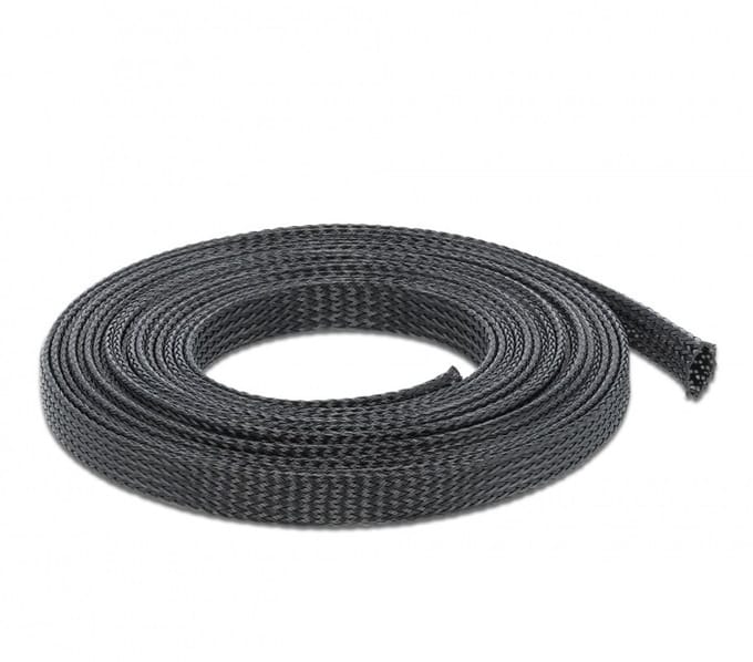 Polyester kabelsleeve | rekbaar | 12mm | zwart | 10 meter