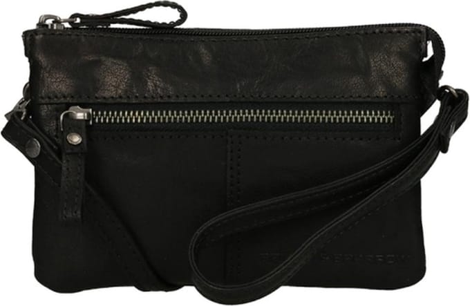 Spikes & Sparrow Bronco Crossbodytas Kleine Dames - Leer - Zwart
