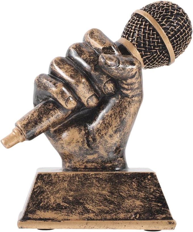 Decoratieve Muziek Trofee - Gouden Microfoon Award voor Feest en Wedstrijd