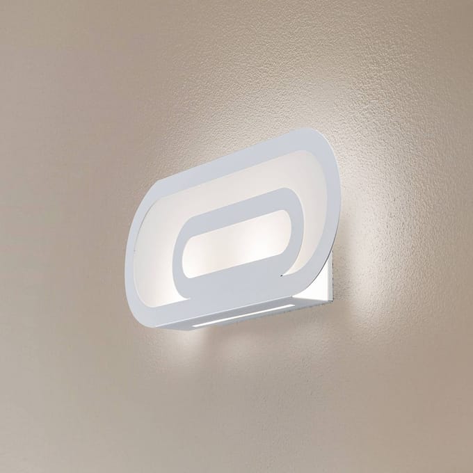 Euluna Elzear wandlamp, ovaal, wit