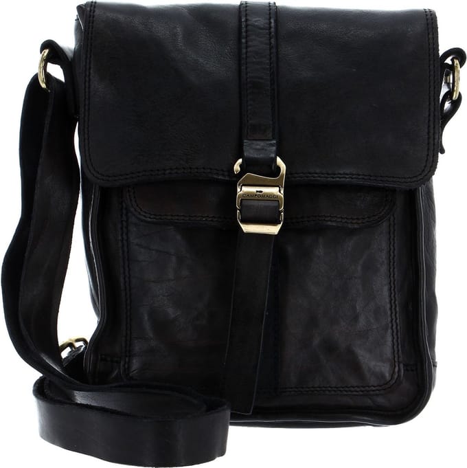 CAMPOMAGGI Leren Schoudertas Crossbody Grigio Grijs