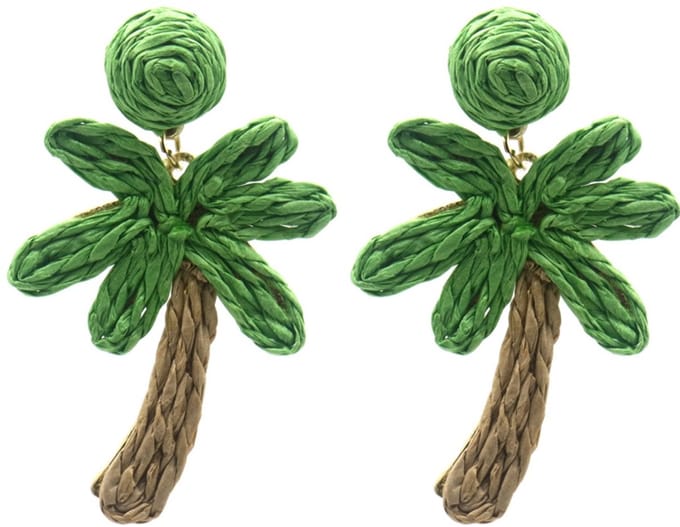 Oorbellen Palmboom – Kunststof – 6.5x4cm – Groen