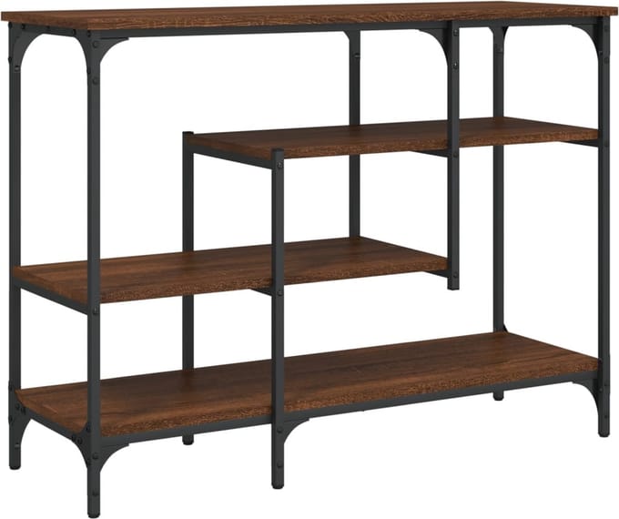 vidaXL - Wandtafel - met - schappen - 100x35x75 - cm - bruin - eikenkleur