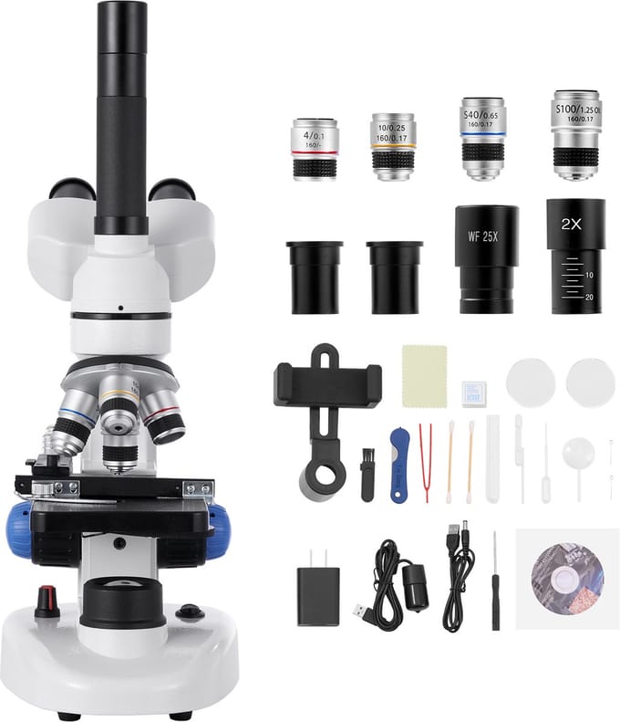 Professionele Trinoculaire Microscoopset 40X-5000X voor Laboratoriumgebruik
