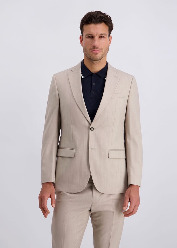 slim fit 2-knoops colbert van scheerwolmix model 'Grant'