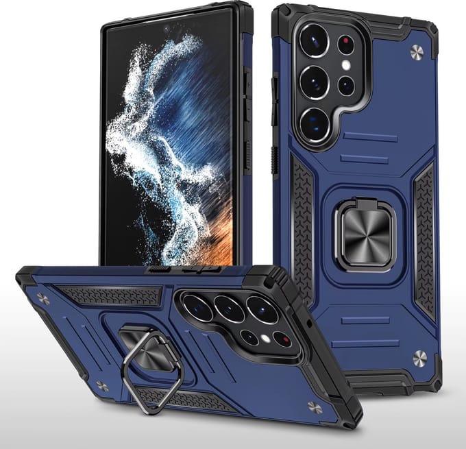 GREEN ON Grip Armor Ring Anti Shock Case IPhone 11 - Blauw / Blue