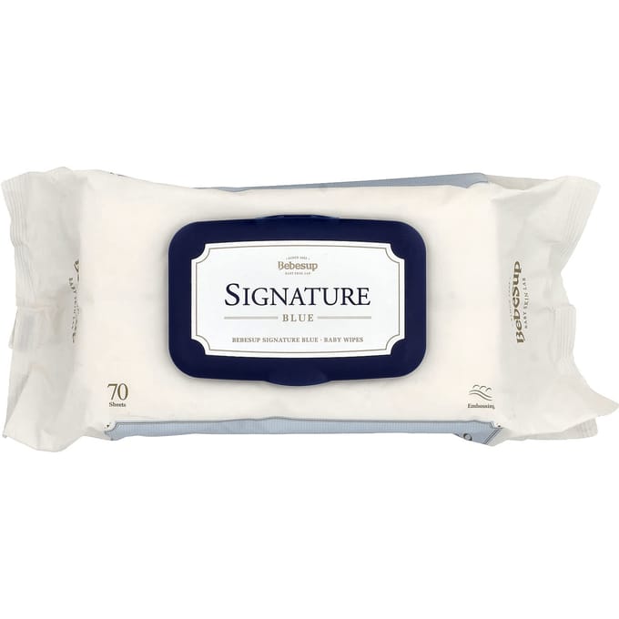 Lingettes pour bébé Bebesup, Signature Bleu, 70 lingettes blue