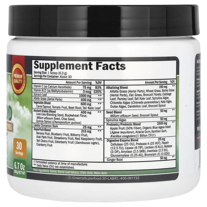 BioSchwartz, Groene Superfood, 190 g (190 gr)