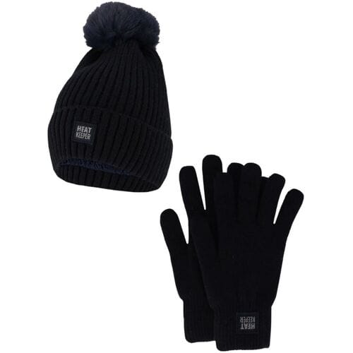 Heatkeeper Dames Winter Thermo Set - Muts + Handschoenen - Navy - One Size