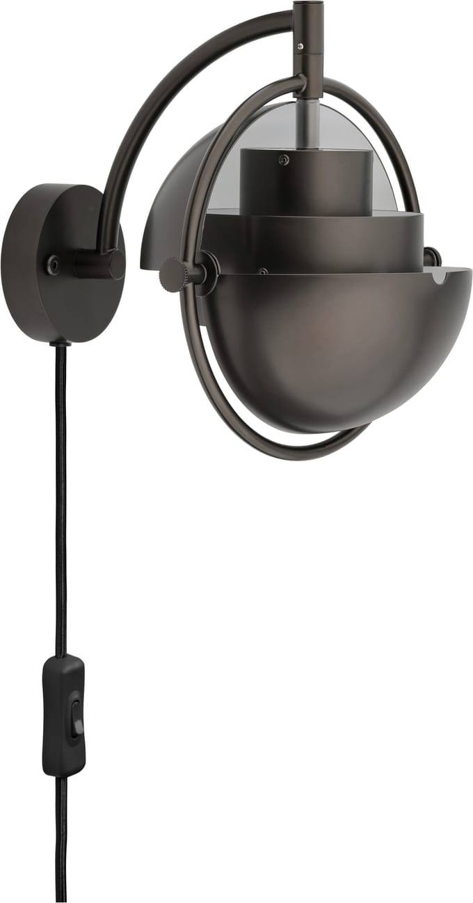 Gubi wandlamp Multi-Lite, zwart-messingkleurig, metaal