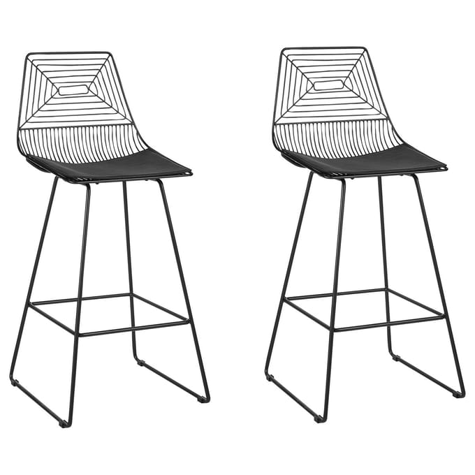 BISBEE - Barkruk set van 2 - Zwart - Metaal