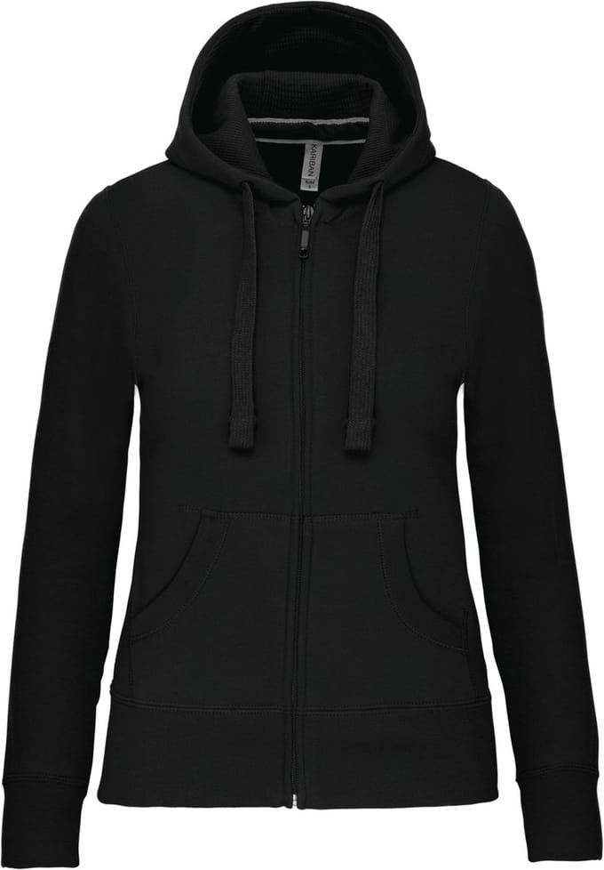 Kariban Damessweater met rits en capuchon K464 - Black - M