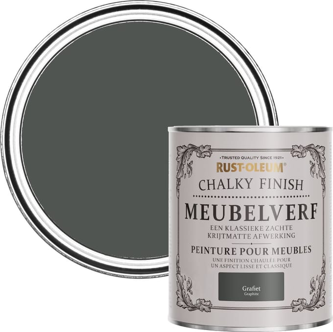 Rust-Oleum Donkergrijs Chalky Finish Meubelverf - Grafiet 750ml
