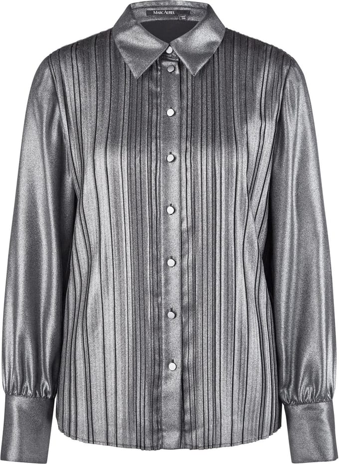 Marc Aurel - metalic plisse blouse - maat 36