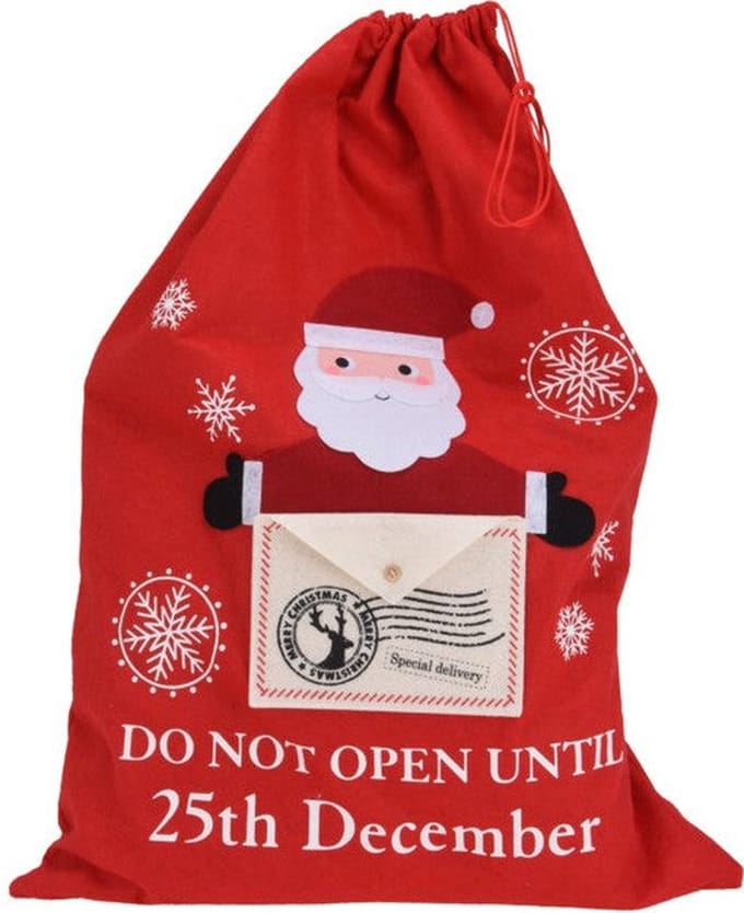Home & Styling Kerst Cadeau zak Kerstman - 78cm - Rood