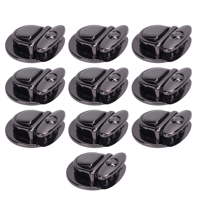 10 Sets Steekslot Sluiting Zilver Zwart 32mm Eendenbek Sluiting met 36,5x37mm Basisplaat voor black